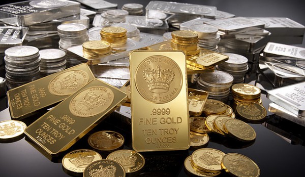 złoto i srebro w sztabkach i monetach